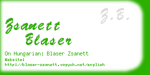 zsanett blaser business card